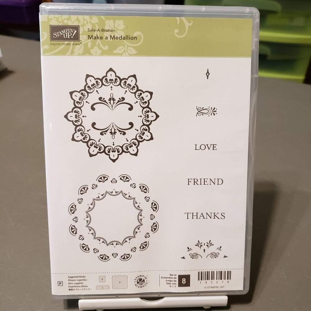 Stampin' Up! 'MAKE A MEDALLION' Photopolymer Stamp Set (Used)